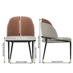 Goldoma set of 2 faux leather dining chairs with wood back and metal legs in dining room