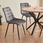 Goldoma velvet dining chairs set of 2/4/6 with metal legs and ergonomic seat for kitchen living room bedroom