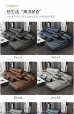 Goldoma L-Shaped Leather Sofa – waterproof genuine cowhide sectional in modern living room