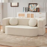 Goldoma modular boneless sofa bed in retro glam style, showing versatile living room couch