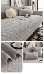 Goldoma thickened velvet sofa cushion with non-slip backing protects furniture while adding cozy warmth