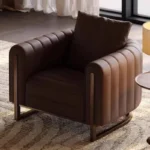 Goldoma Modern Lazy Sofa Bed convertible sofa bed pouf in minimalist living room