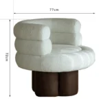 Goldoma compact velvet sofa for living room, modern single armchair with solid wood frame and high-density sponge cushion