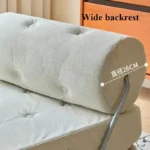 Goldoma Folding Lazy Sofa Chair in modern living room with corduroy or leather upholstery, small space