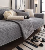 Goldoma thickened velvet sofa cushion with non-slip backing protects furniture while adding cozy warmth