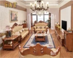 Goldoma genuine leather sofa set in yellow, European luxury living room furniture with modern design