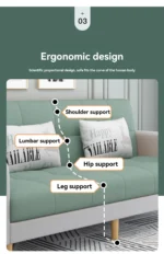 Goldoma Foldable Sofa Bed 3-seat convertible sleeper in modern living room