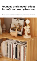 Bookshelf Solid Wood Rotating Multi-layer Corner Storage Cabinet Floor Standing Bookcase Living Room Home Furniture Organization - Image 33