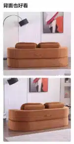 Goldoma Corduroy L-Shaped Sofa Bed with Removable Cover - Brown – in a cozy room setting