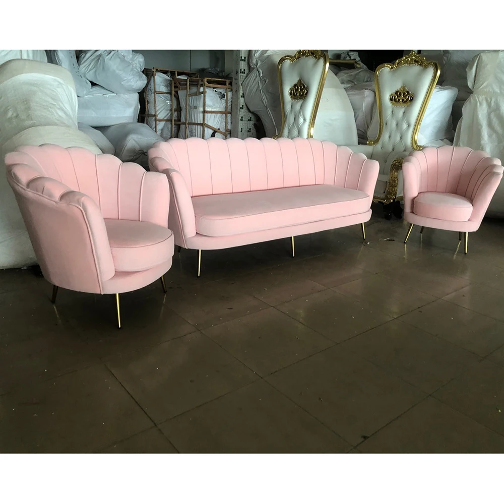 Goldoma Modern Pink Velvet Sofa Chair – Nordic Style Accent Seat for Living Room or Office