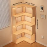 Wooden Corner Bookshelf Multi-layer Corner Cabinet Floor Rack Storage Shelf Bookshelf Storage Home Decorations - Image 6