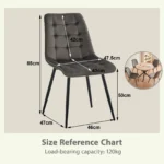 Goldoma velvet dining chairs set of 2/4/6 with metal legs and ergonomic seat for kitchen living room bedroom