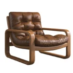 Goldoma Venetian leather sofa - premium leather sofa in a modern vintage style, compact single seat for living room
