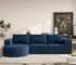 Goldoma Vacuum Compressed 3-Seater Corduroy Sofa Bed with Wood Frame - Modern Minimalist Living Room Furniture