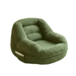 Goldoma corduroy u-shaped sectional sofa in olive green with ottoman, modern minimalist design for living room