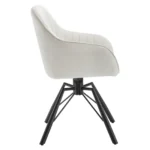 Goldoma velvet swivel dining chairs set of 2 in cream, featuring 360 degree rotation and ergonomic design