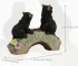 Black bear family sign resin statue for outdoor garden decor