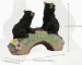 Black bear family sign resin statue for outdoor garden decor
