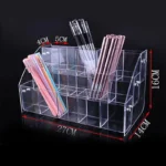1-7 Tier Clear Acrylic Pen Holder Stationery Store Storage Brush Case Display Stand Desktop Writing Pot Writing Pencil