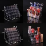 1-7 Tier Clear Acrylic Pen Holder Stationery Store Storage Brush Case Display Stand Desktop Writing Pot Writing Pencil
