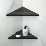 US Stock 10 Inch Black Built-In Bathroom Shelf Stainless Steel Corner Shelves Tool-Free Installation