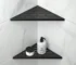US Stock 10 Inch Black Built-In Bathroom Shelf Stainless Steel Corner Shelves Tool-Free Installation