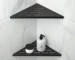 US Stock 10 Inch Black Built-In Bathroom Shelf Stainless Steel Corner Shelves Tool-Free Installation