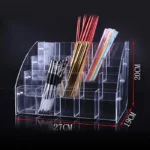 1-7 Tier Clear Acrylic Pen Holder Stationery Store Storage Brush Case Display Stand Desktop Writing Pot Writing Pencil