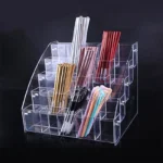 1-7 Tier Clear Acrylic Pen Holder Stationery Store Storage Brush Case Display Stand Desktop Writing Pot Writing Pencil