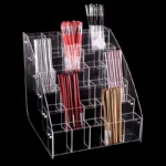 1-7 Tier Clear Acrylic Pen Holder Stationery Store Storage Brush Case Display Stand Desktop Writing Pot Writing Pencil