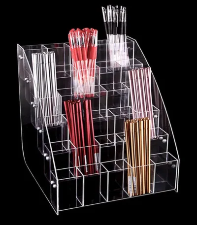 1-7 Tier Clear Acrylic Pen Holder Stationery Store Storage Brush Case Display Stand Desktop Writing Pot Writing Pencil