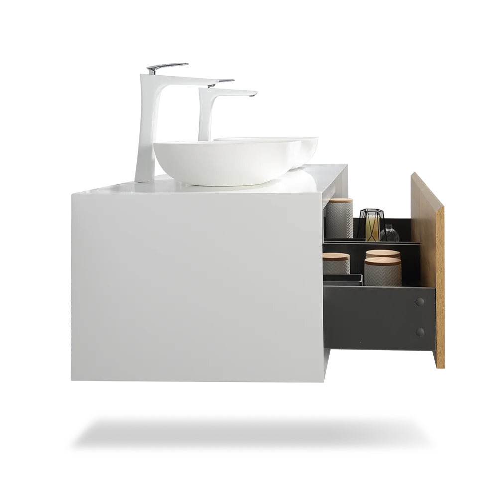 63 Inch Large Double Sink Floating Bathroom Vanity US Warehouse Stock Ready to Ship Commercial Sample Home Use