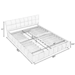 Goldoma queen tufted headboard platform bed frame with velvet upholstery and storage drawers in modern bedroom