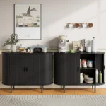 Sideboard Buffet Cabinet with Storage,40" Storage Cabinet with Sliding Door & Adjustable Shelf,Coffee Bar Cabinet Console Table - Image 4