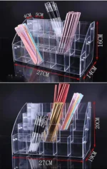 1-7 Tier Clear Acrylic Pen Holder Stationery Store Storage Brush Case Display Stand Desktop Writing Pot Writing Pencil