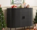 Goldoma 40 inch buffet cabinet with storage featuring sliding doors and adjustable shelf in living room