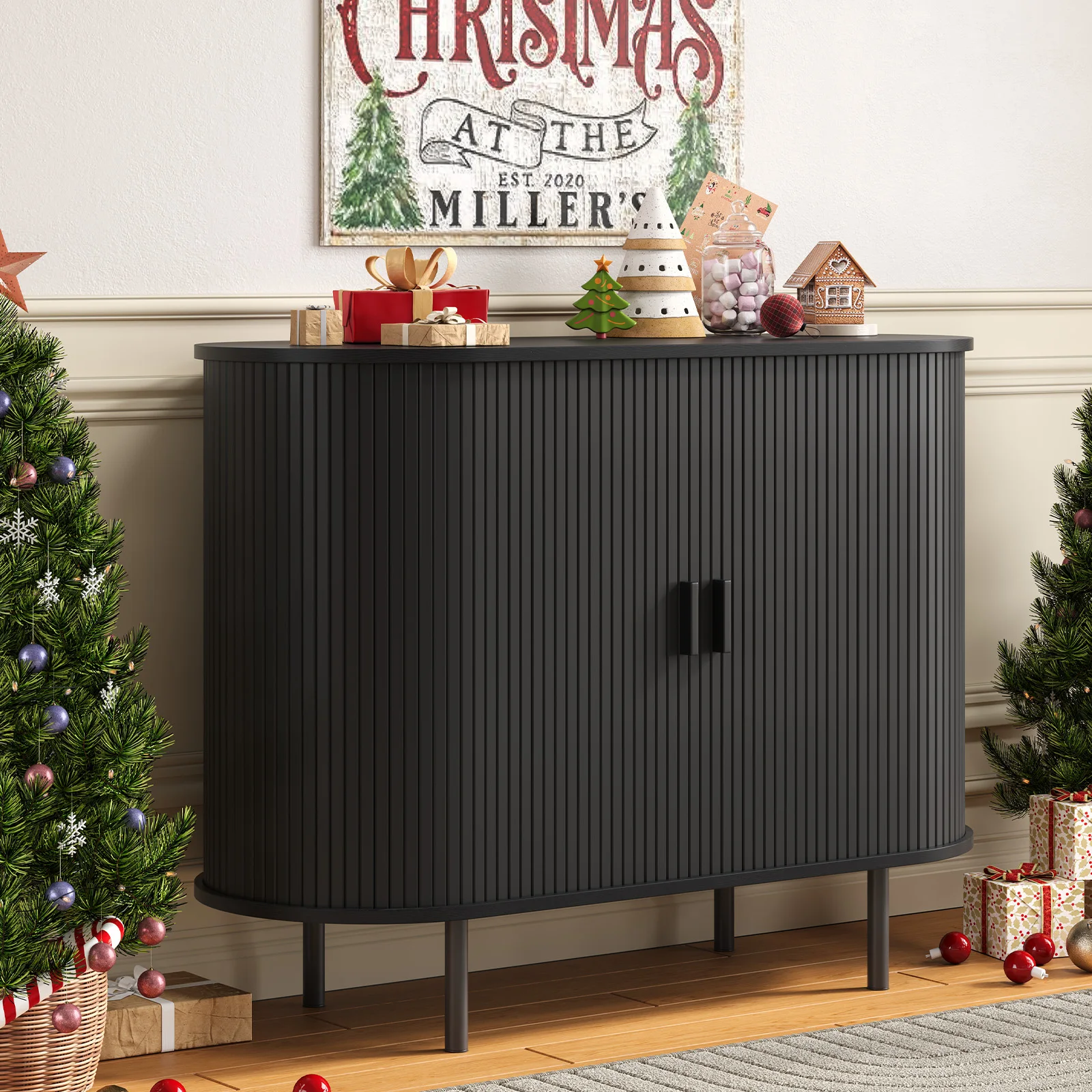 Aa8d0e39885de42c398415c5162cd69012.webp Sideboard Buffet Cabinet with Storage,40" Storage Cabinet with Sliding Door & Adjustable Shelf,Coffee Bar Cabinet Console Table - Image 1