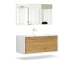 Wholesale 36 inch single sink bathroom vanity in white, wall-mounted with storage cabinet, front view in a modern