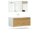 Wholesale 36 inch single sink bathroom vanity in white, wall-mounted with storage cabinet, front view in a modern