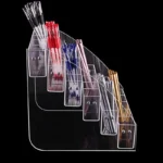 1-7 Tier Clear Acrylic Pen Holder Stationery Store Storage Brush Case Display Stand Desktop Writing Pot Writing Pencil