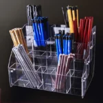 1-7 Tier Clear Acrylic Pen Holder Stationery Store Storage Brush Case Display Stand Desktop Writing Pot Writing Pencil