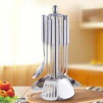 1/7/10Pcs Kitchen Utensils Cooking tools Stainless Steel Shovels Turner Ladle Soup Spoon Colander Filter Silver for