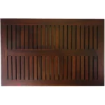 hms 23" Dark Brown Teak Slat Bath Mat – side view