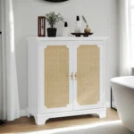 Modern Sideboard Buffet Cabinet with Rattan Decorated Doors Eco-Friendly  Kitchen & Dining Storage - Image 12