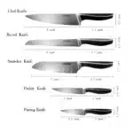 7-Piece Professional Kitchen Cooking Knife Japanese Kitchen Knife Set with Storage Bucket – close-up detail