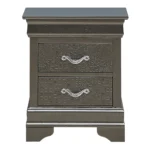 Goldoma Metallic Black Nightstand with Drawers - Modern Bedroom Storage – top view