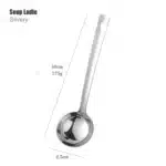 1PC Stainless Steel Non-Stick Rose Gold Kitchenware Long Soup Spoon Cooking Tools Metal Polish Mini Fork Slotted Turner