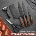 High Quality Multi-Purpose Nonstick Coating Kitchen Knife Set Japanese Chef Knife Set – styled in a modern Living setting