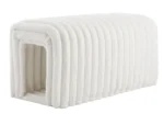 Goldoma cat storage bench - beige corduroy ottoman with arch hideaway and storage for living room