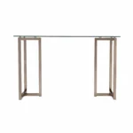 HMS 48" Clear and Champagne Glass Computer Desk with Comfortable Writing Surface – side view